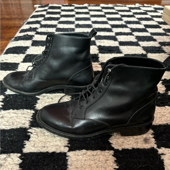 SAINT LAURENT Patti black leather army lace-up combat ankle boot 36 - Picture 5 of 8